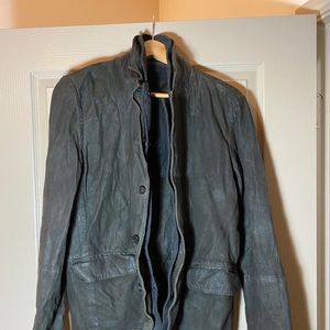 All Saints Survey Leather Blazer